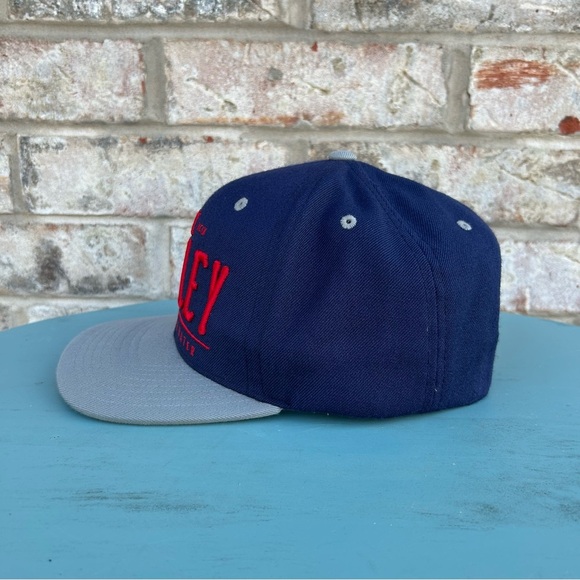 Hurley Snapback Hat Navy Gray Red Logo“Born From Water”Adjustable Cap Surf Skate - Picture 4 of 8